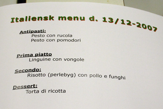 Italiensk menu