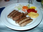 Cevapcici with mustard and ajvar