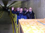 Toget som f&oslash;rer ind i bjerget. Foto: Henrik Kaysfeld