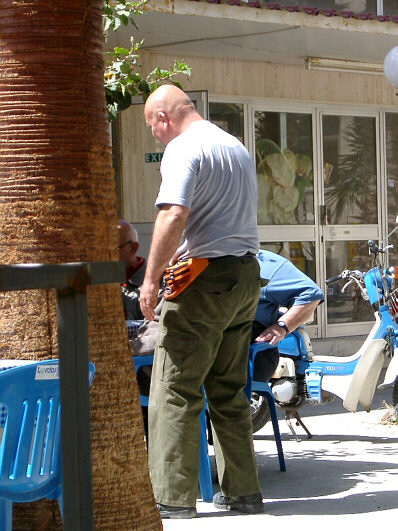Julios chatting with the local regulars