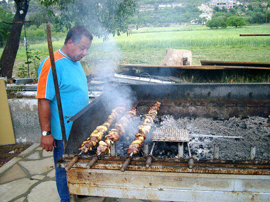 Giant barbecue in Doros in Cyprus