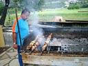 Barbecue in pouring rain