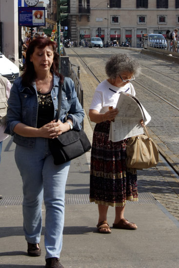 Waiting for the tram