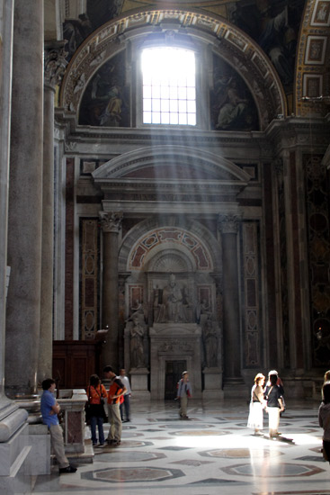 Rays of light in St. Peter's Basilica.