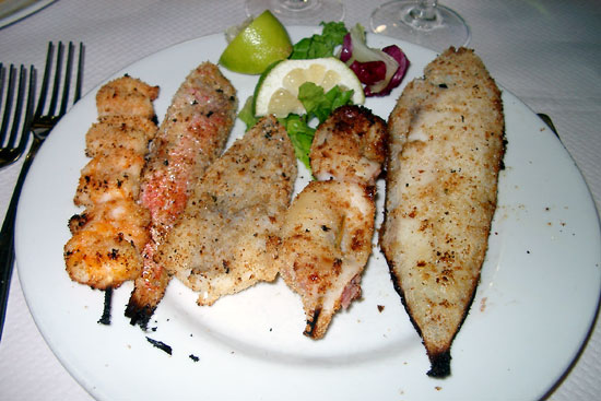 Grilled fish.